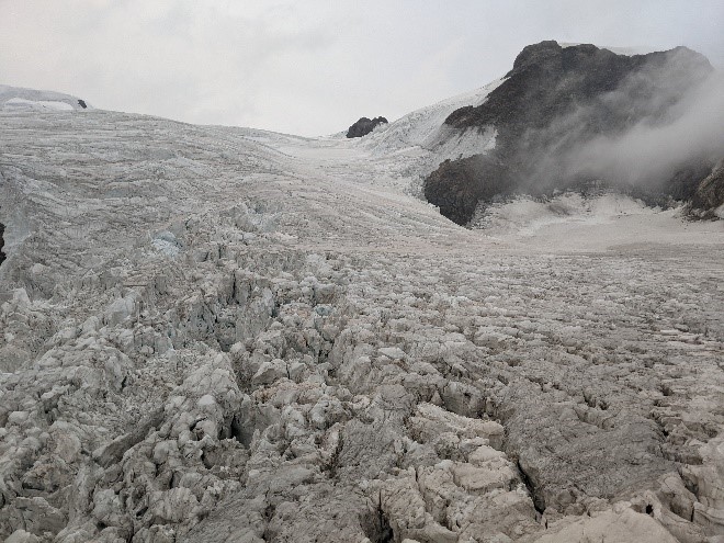 ascendiendo por el Glaciar del Lys